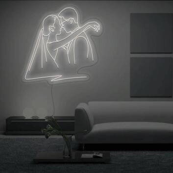 Brautpaar Umarmung LED-Neonschild Wohnzimmer Hochzeitslocation