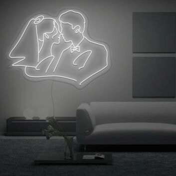 Brautpaar Umriss LED-Neonschild Hochzeit Wohnzimmer