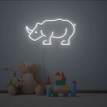 Nashorn LED-Neonschild für Kinderzimmer Wohnzimmer