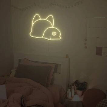 schlafende Katze und Schnecke LED-Neonschild Schlafzimmer Wohnzimmer