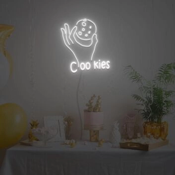 Keks in Hand LED Neonschild für Cafe und Küche