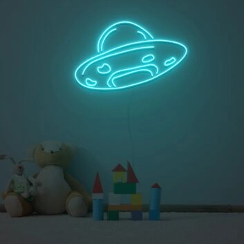 UFO Raumschiff LED-Neonschild für Kinderzimmer Wohnzimmer
