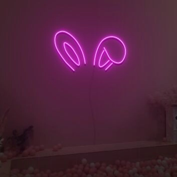 Hasenohren LED-Neonschild für Kinderzimmer Party