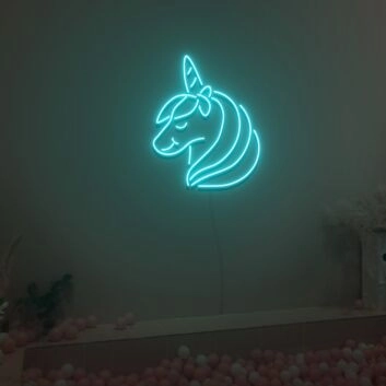 Einhornkopf LED-Neonschild für Kinderzimmer Party