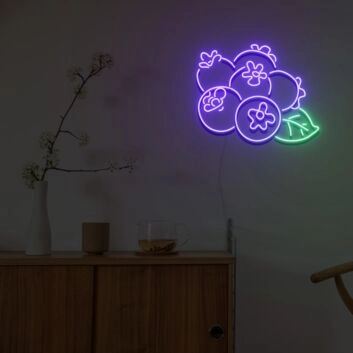Heidelbeeren LED-Neonschild für Küche Café