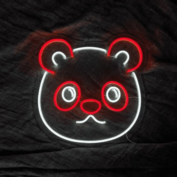 Panda Gesicht LED-Neonschild für Kinderzimmer Wohnzimmer