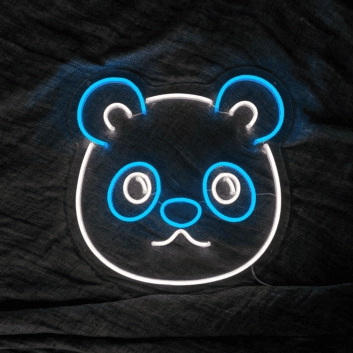 Panda Gesicht LED-Neonschild für Kinderzimmer Wohnzimmer