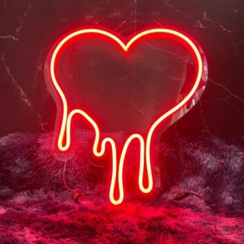 tropfendes Herz LED-Neonschild Schlafzimmer Wohnzimmer