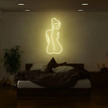 Abstrakte weibliche Körper Silhouette LED Neonschild als moderne Wanddekoration für Schlafzimmer Wohnzimmer und elegante Interieurs