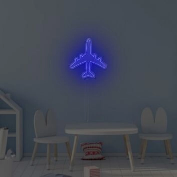 Flugzeug Silhouette LED Neonschild als moderne Wanddekoration für Kinderzimmer Wohnzimmer und stilvolle Interieurs