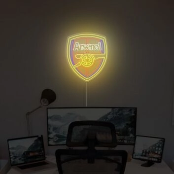 Arsenal Fußball Wappen LED Neonschild als moderne Wanddekoration für Fan Zimmer Gaming Zimmer und Büro
