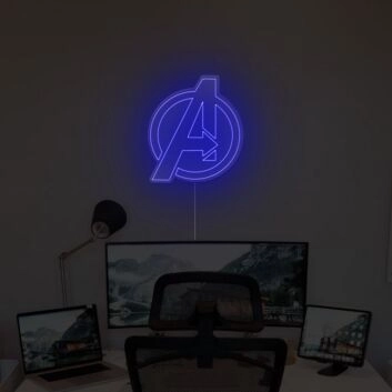 Avengers Logo LED Neonschild als moderne Wanddekoration für Fan Zimmer Gaming Zimmer und Büro