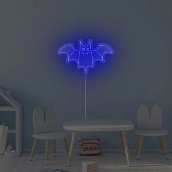 Niedliche Fledermaus LED Neonschild als moderne Wanddekoration für Kinderzimmer Jugendzimmer und stilvolle Interieurs