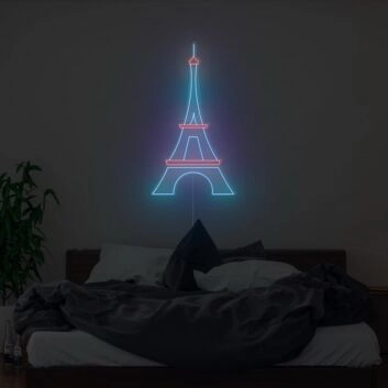 Abstraktes LED Neonschild im Eiffelturm Design für Schlafzimmer Wohnzimmer oder stilvolle Wanddekoration