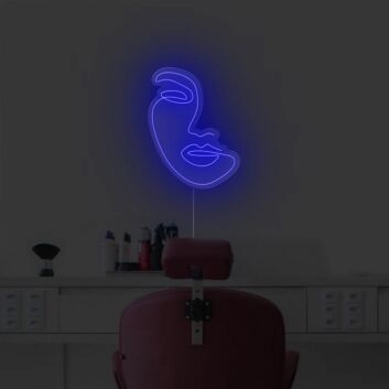 Abstraktes lineares LED Neonschild mit modernem Gesichtsmotiv für Wohnzimmer Schlafzimmer Studio oder stilvolle Wanddekoration