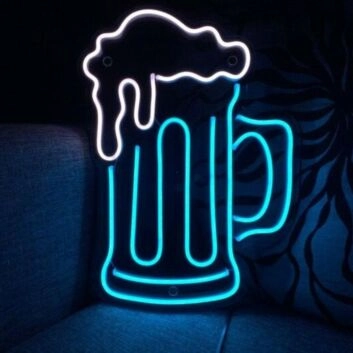 Bierkrug mit Schaum LED-Neonschild für Bar und Kneipe