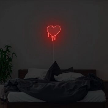 Schmelzendes Herz LED Neonschild mit Tropfeneffekt Moderne Wandbeleuchtung für Schlafzimmer und stilvolle Wohnräume