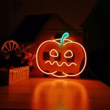 Halloween Kürbis LED-Neonschild für Party