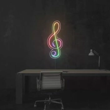 Abstraktes Musik Symbol LED Neonschild mit Farbverlauf Künstlerische Neon Wanddekoration für Wohnzimmer Studio Büro und kreative Räume