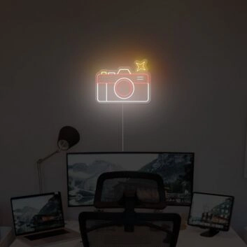 Kamera LED Neonschild Moderne Wandbeleuchtung für Arbeitszimmer Studio kreative Wohnräume und Fotografie Fans