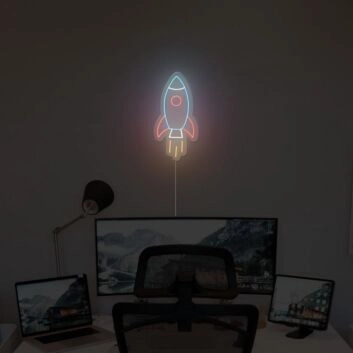 Rakete LED Neonschild Moderne Wandbeleuchtung für Arbeitszimmer Home Office Studio und kreative Wohnräume