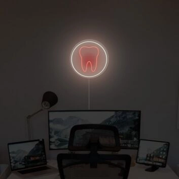 Zahn Symbol LED Neonschild für Zahnarztpraxis und moderne Wanddekoration