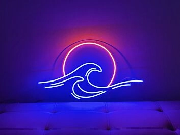 Meereswelle mit Sonne LED-Neonschild Wohnzimmer Bar