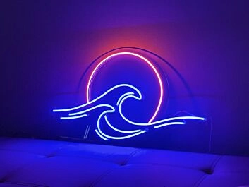 Meereswelle mit Sonne LED-Neonschild Wohnzimmer Bar