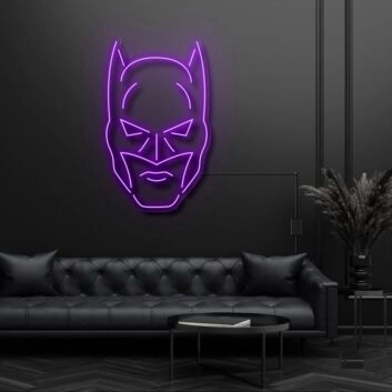 Modernes LED Neonschild mit abstrakter Fledermaus Maske für Wohnzimmer Schlafzimmer und stilvolle Wanddekoration