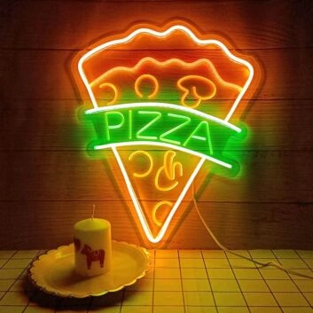 Personalisierbares Saftiges Pizza Stück LED Neonschild