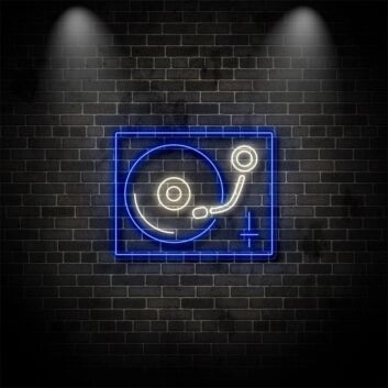 DJ Plattenspieler LED Neonschild für Musikzimmer Bar Studio und moderne Wanddekoration