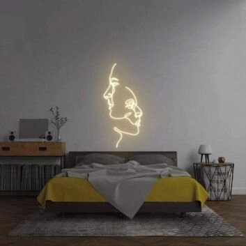 Abstraktes Gesichterprofil LED-Neonschild Schlafzimmer Wohnzimmer