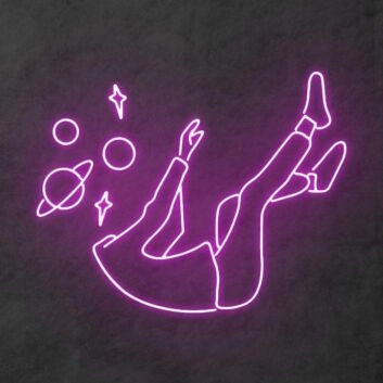 Schwebende Figur im Weltraum Neon LED Neonschild