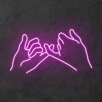 Hände mit kleinem Finger Schwur LED-Neonschild Wohnzimmer Büro