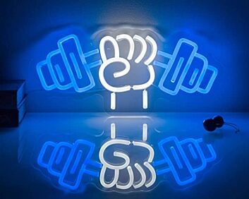Barbell Neon Sign Dumbbell Led Light For Home Gym Decor
