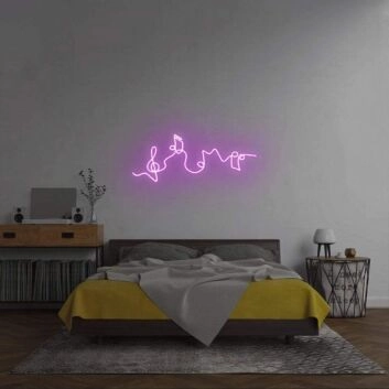 Musiknoten mit Notenschlüssel LED-Neonschild Schlafzimmer Wohnzimmer