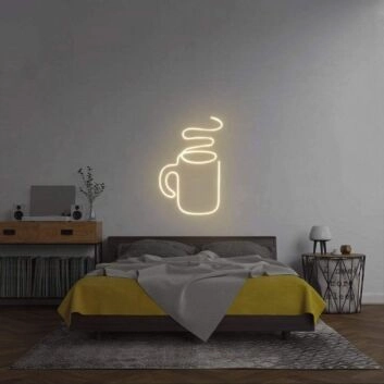 Kaffeetasse mit Dampf LED-Neonschild Wohnzimmer Schlafzimmer