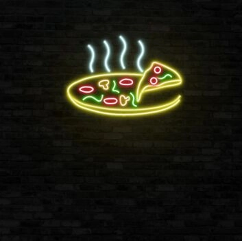 Pizza LED Neonschild Wandmontage
