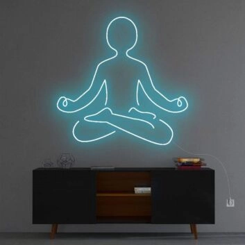 Meditierende Figur im Lotussitz LED-Neonschild Wohnzimmer Yoga Studio