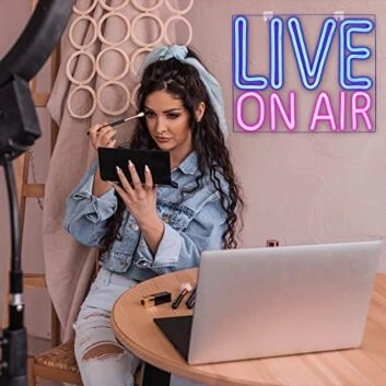 LIVE ON AIR LED-Neonschild für Studio und Streaming