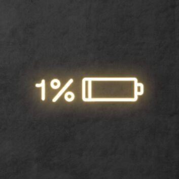 Batteriesymbol mit Prozentanzeige LED Neonschild für Schlafzimmer und Wohnzimmer