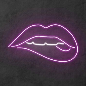 Lippen mit leichtem Biss LED-Neonschild Wohnzimmer Bar