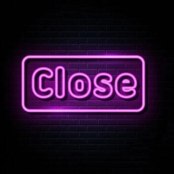 Close LED-Neonschild für Shop oder Cafe