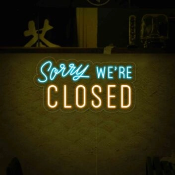 Sorry WE'RE CLOSED LED-Neonschild für Shop und Cafe