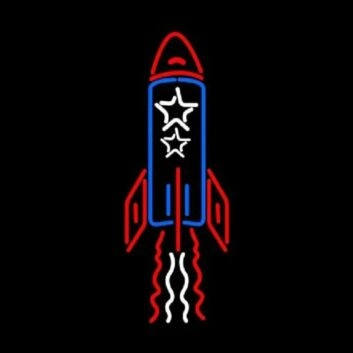 Raketen LED Neonschild im Space Design als leuchtende Wanddekoration für Kinderzimmer Gaming Zimmer und Jugendzimmer