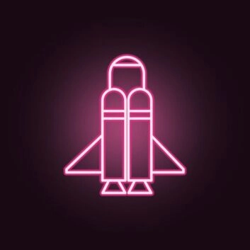 Raumfähre LED-Neonschild Kinderzimmer Gaming