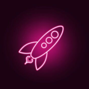Rakete LED-Neonschild für Kinderzimmer und Gaming