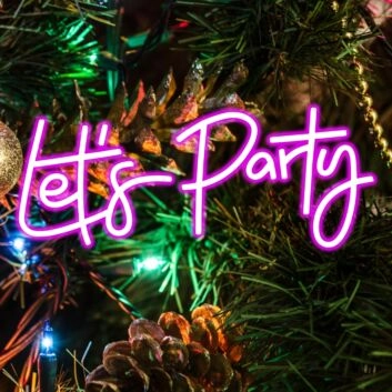 Let's Party LED-Neonschild für Party und Bar