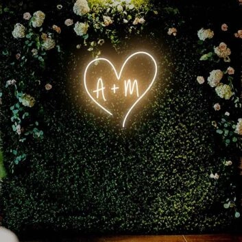 A + M LED-Neonschild für Hochzeit Fotohintergrund
