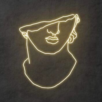 Abstraktes Gesichtsporträt LED-Neonschild Wohnzimmer Esszimmer